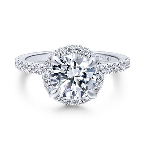 18K White Gold Diamond Engagement Ring. *Center Stone not included*
