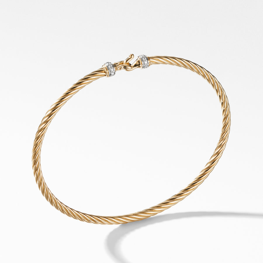 David Yurman Cable Buckle Bracelet with Diamonds in Gold - B09709D88ADI