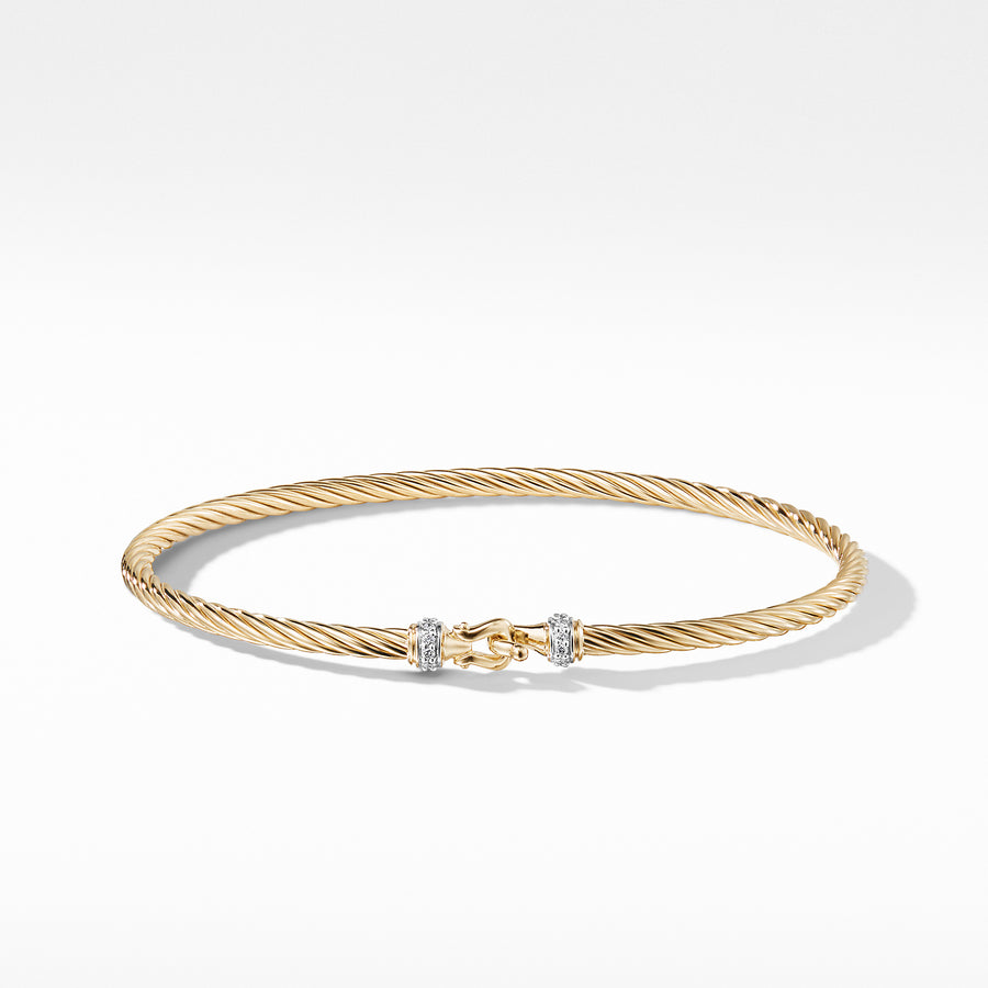 David Yurman Cable Buckle Bracelet with Diamonds in Gold - B09709D88ADI
