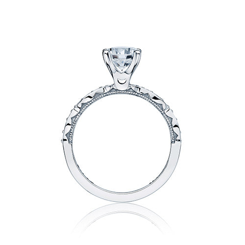 Tacori Platinum Sculpted Crescent Straight Engagement Ring - 46-25rd65