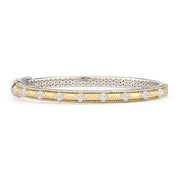 If you are searching for that cool and striking bracelet to add color to your style, this fantastic piece from Jude Francess selection of fine bracelets can be that right piece. From the Mixed Metal Collection, the Mixed Metal Delicate Provence Beaded Quad Cuff features 18K yellow gold and sterling silver with the signature brushed JFJ finish and beaded edge.