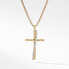 Crossover Cross Necklace in 18K Yellow Gold with Pav? Diamonds