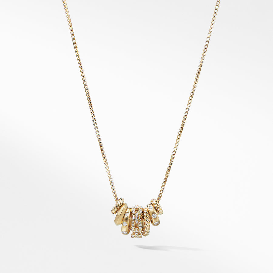 – 18K Stax Diamonds David Pendant Gold Rondelle with Moyer Yurman Jewelers in Necklace Fine