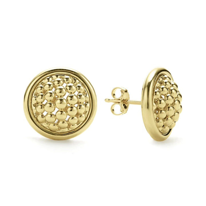 Lagos Meridian 18K Gold Caviar Circle Stud Earrings - 01-11146-00