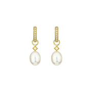 From the Lisse Collection, the Pearl Briolette Earring Charms feature 18K yellow gold with prong set round diamonds and white pearl drops. Hoops and earring charms sold separately.Gemstone	White PearlMetal	18K Yellow GoldWeight	0.03Length	11 mmWidth	6 mm