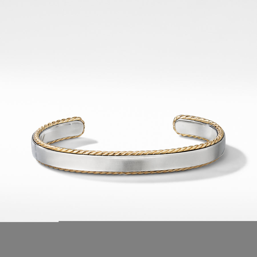 David Yurman Streamline Cable Cuff Bracelet in Sterling Silver & 18K Yellow Gold - R25403MS8