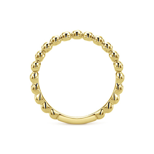 Gabriel & Co. 14k Yellow Gold Beaded Fashion Stackable Ring - LR4871Y4JJJ