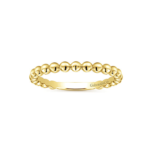 Gabriel & Co. 14k Yellow Gold Beaded Fashion Stackable Ring - LR4871Y4JJJ