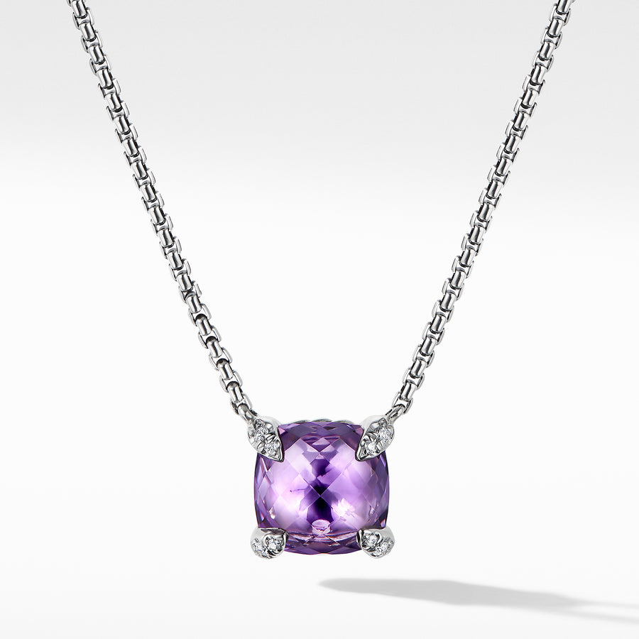 Chatelaine? Pendant Necklace with Amethyst and Diamonds