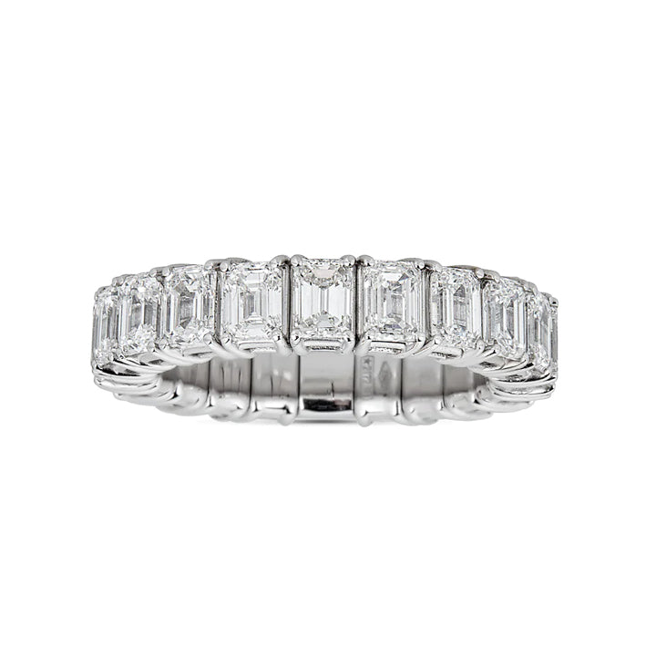 Zydo 18K White Gold 5.80ctw Emerald Cut Diamond Stretch Ring