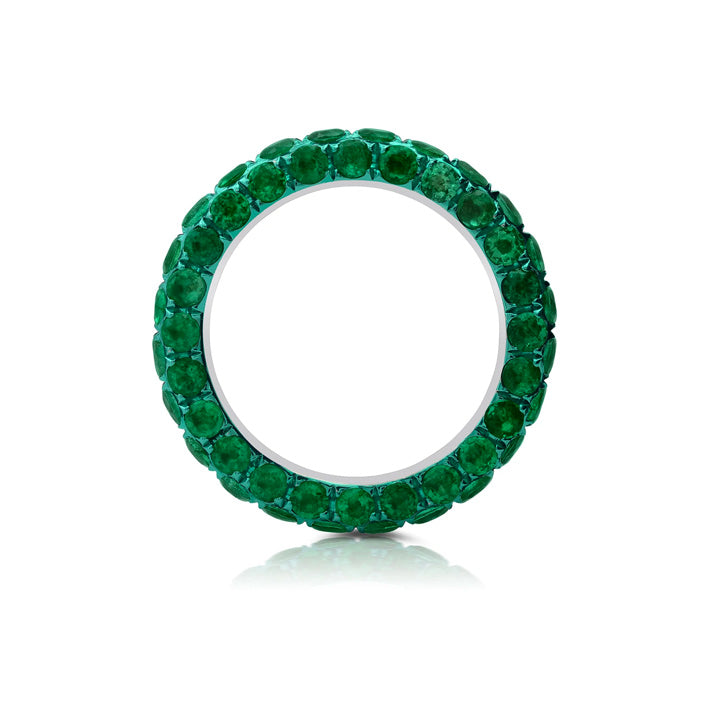 Graziela 18K Gold Rhodium Emerald 3-Sided Eternity Band - WBR-1001795AE