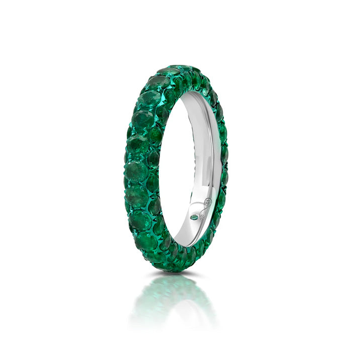 Graziela 18K Gold Rhodium Emerald 3-Sided Eternity Band - WBR-1001795AE