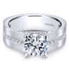 14k White Gold Diamond Engagement Ring. SETTING ONLY, center stone not included.