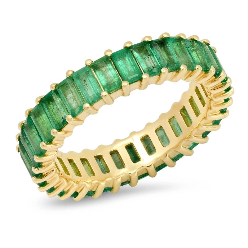 Made especially for true green goddesses, the Emerald Vertical Baguette Ring is a timeless, elegant, vibrant ring with tons of personality and 3.45 carats of radiant emeralds. This ring is best suited for the ring, middle, and pointer fingers.