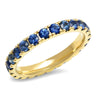 For the millions of people born in September or for all of us that adore a stone reminiscent of the deep sea, the Blue Sapphire Eternity Band is bold, elegant, and timeless. It looks fantastic next to our Large Aquamarine Eternity Band and is made to never be taken off. The Blue Sapphire Eternity Band weighs 1.76 carats and is 2.88 mm thick.