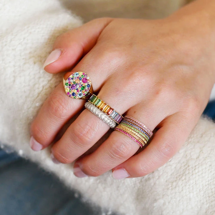 Eriness 14K Yellow Gold Pink Sapphire Eternity Band