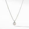 Sterling silver ��� Pav? diamonds, 0.15 total carat weight,  ��� Box Chain 17 ��� Pendant, 8mm ��� Lobster clasp-