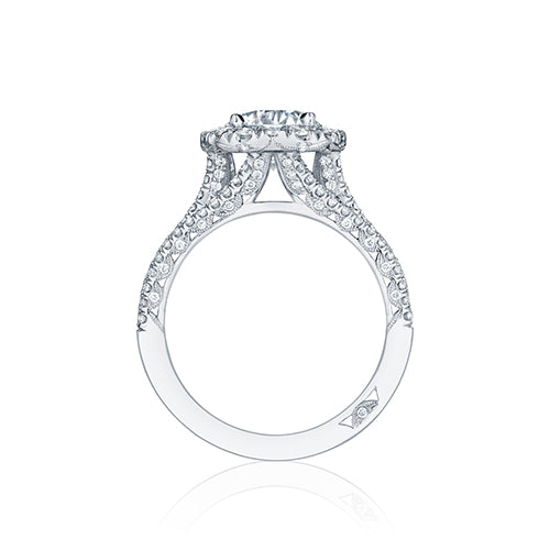Tacori Platinum Petite Crescent Halo Engagement Ring - HT2551CU75