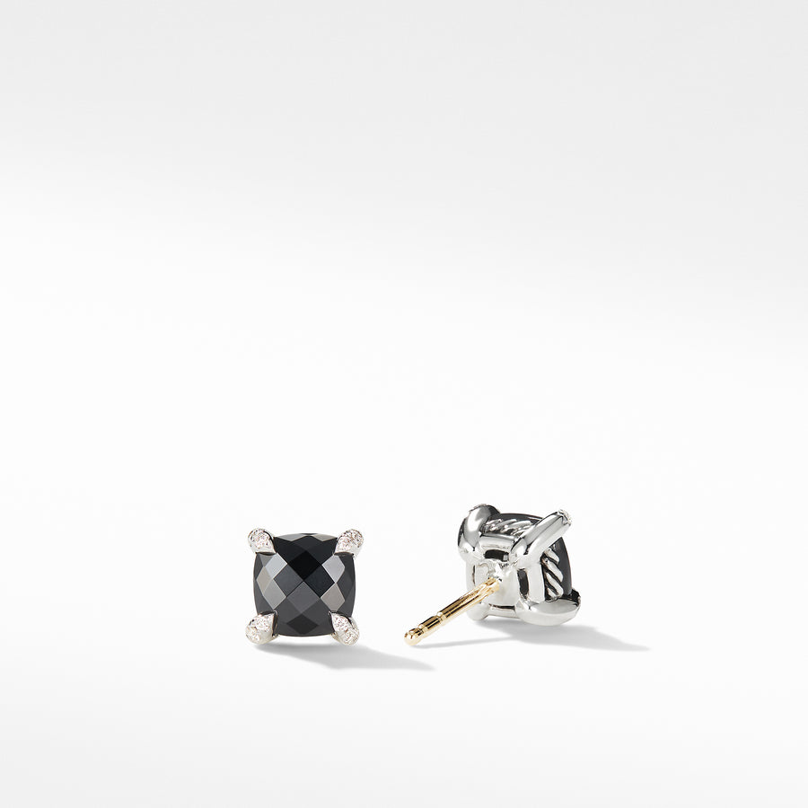 David Yurman Chatelaine Stud Earrings with Black Onyx and Diamonds- E16330DSSABODI