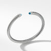 Sterling silver ��� Faceted blue topaz, Pav? diamonds, 0.07 total carat weight,  ��� Bracelet, 5mm wide