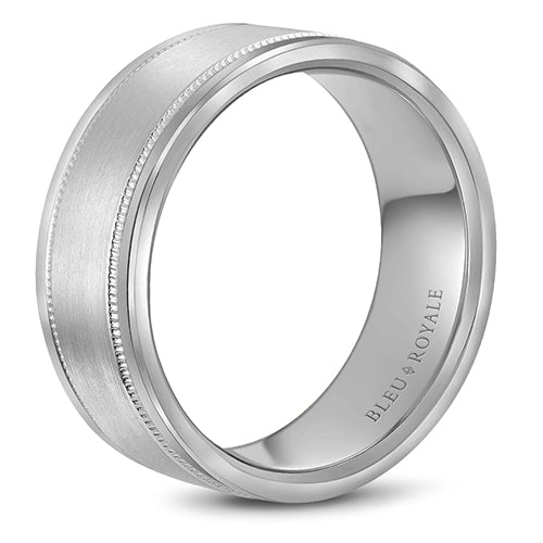 Bleu Royale 14k White Gold Men's Wedding Band - RYL-038W85-M10