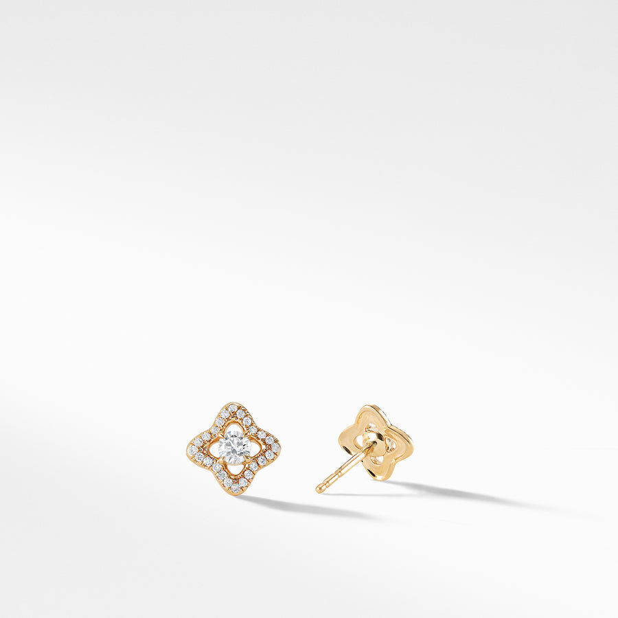 David Yurman Venetian Quatrefoil Earrings with Diamonds in Gold - E12368D88ADI