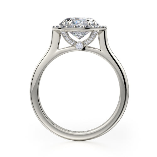 Michael M 18k White Gold Halo Engagement Ring R729-2.5