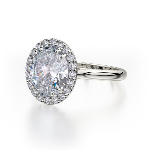 Michael M 18k White Gold Halo Engagement Ring R729-2.5