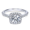 14K White Gold 0.39ct Diamond Engagement Ring *Center Stone Not Included*