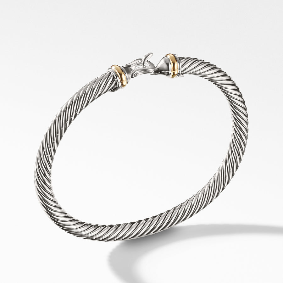 Sterling silver and 18-karat yellow gold  ���  Cable, 5mm wide ��� Hook clasp