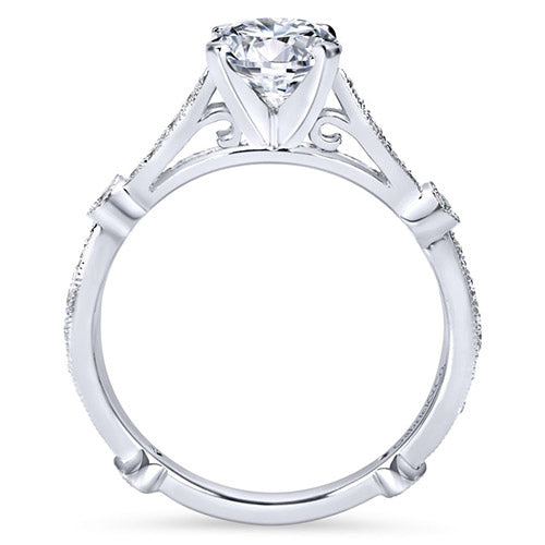 Gabriel & Co. 14k White Gold Round Straight Engagement Ring - ER6711W44JJ