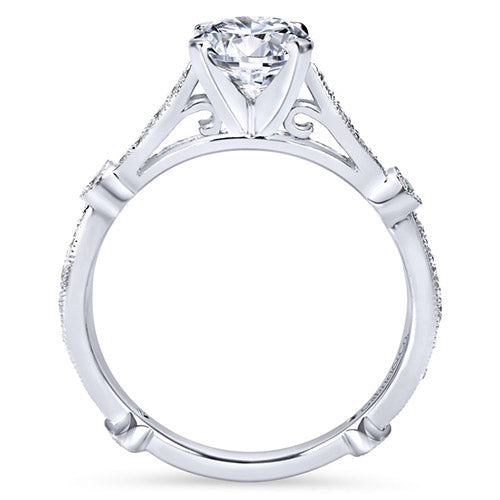 Gabriel & Co. 14k White Gold Round Straight Engagement Ring - ER6711W44JJ