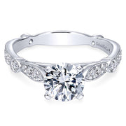 14K White Gold 0.38ct Diamond Engagement Ring *Center Stone Not Included*