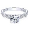 14K White Gold 0.38ct Diamond Engagement Ring *Center Stone Not Included*