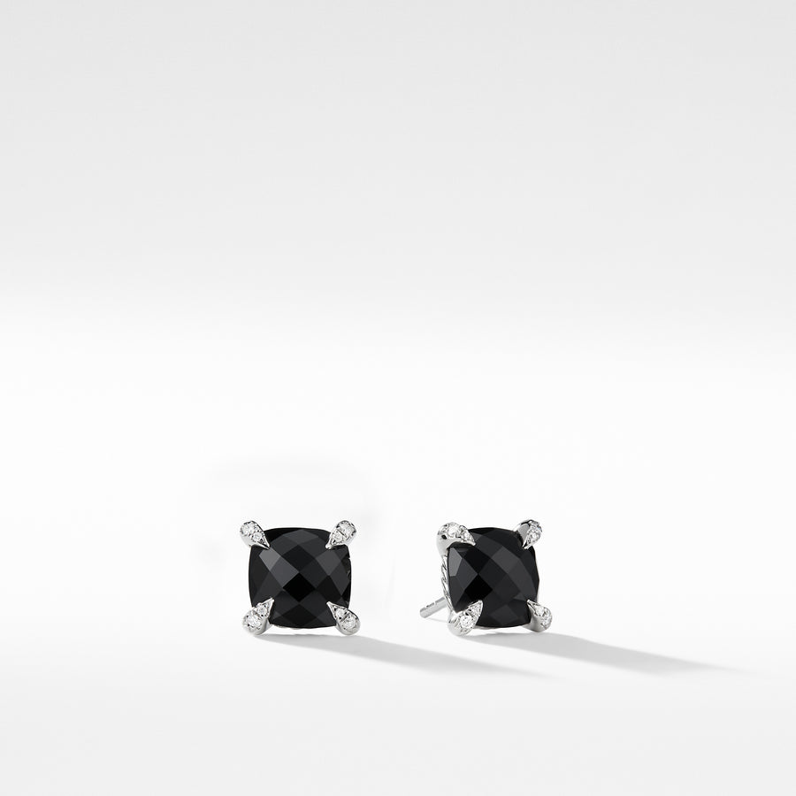 David Yurman Chatelaine Stud Earrings with Black Onyx & Pave Diamonds - E12834DSSABODI