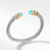 Sterling silver with 18-karat yellow gold ��� Turquoise, Pav? diamonds, .48 total carat weight,  ��� Bracelet, 6mm