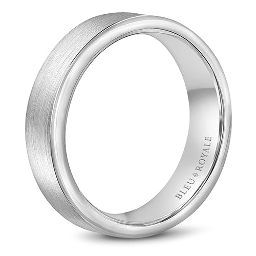 Bleu Royale 14k White Gold Men's Wedding Band - RYL-037W65-M10