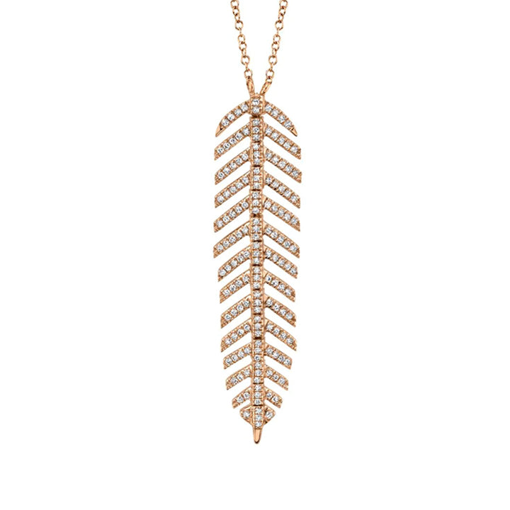 Marika Desert Gold Handcrafted Feather Diamond Necklace 4167 - J.L. Winters  Jewelers