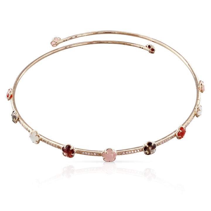 Pasquale Bruni 18K Rose Gold Figlia Dei Fiori Choker with 'Earth' Gems & Diamonds - 15964R