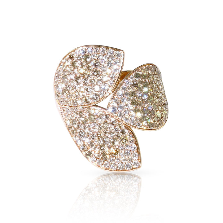 Pasquale Bruni 18K Rose Gold Giardini Segreti 3 Diamond Leaves Ring - 15085R