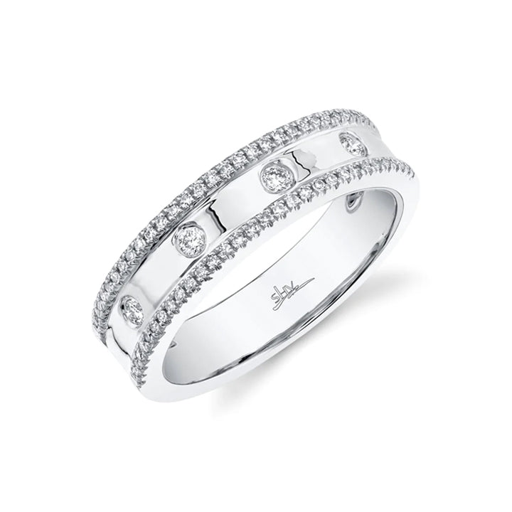 14K Yellow Gold Diamond Flush Set Ring - SC55004097V3