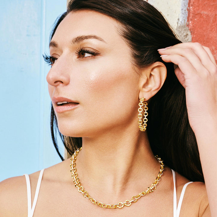 Freida Rothman Radiance Chain Link Hoop Earrings - RNPYZE47-14K
