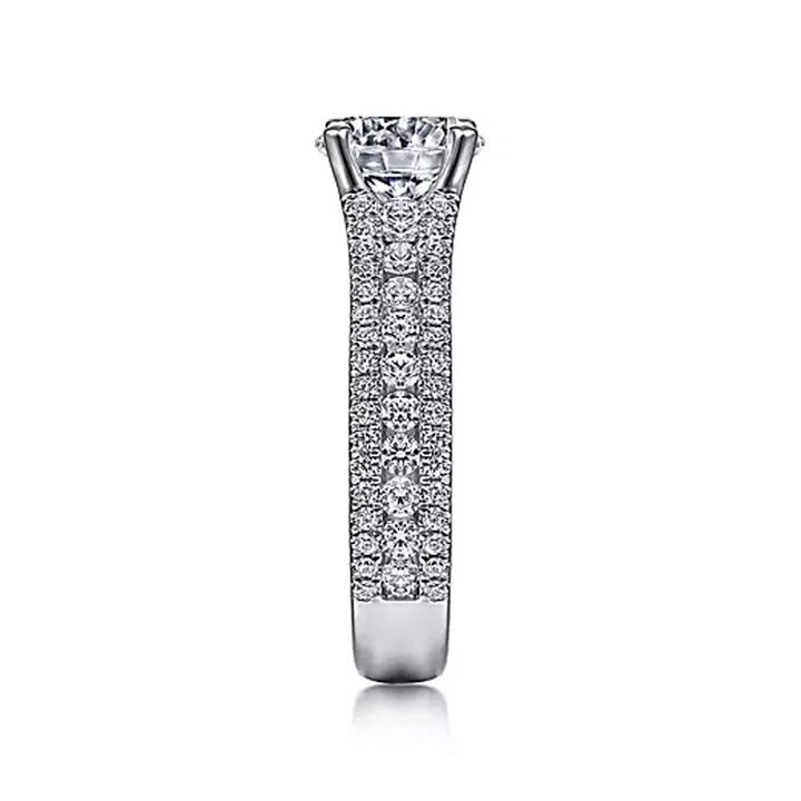 Gabriel & Co 14k White Gold Round Diamond Engagement Ring - ER14890R6W44JJ