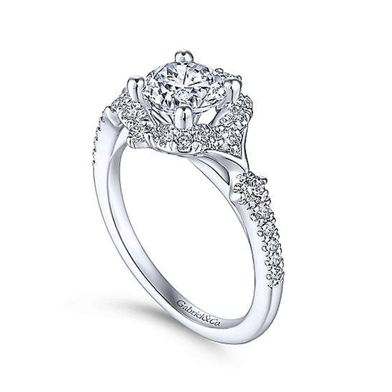 Gabriel & Co. 14k White Gold 0.35ct Diamond Unique Vintage Engagement Ring - ER14411R4W44JJ.CSCZ