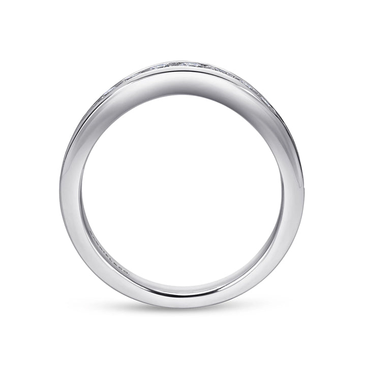 Gabriel & Co 14k White Gold Round Curved Anniversary Band - AN10956W44JJ