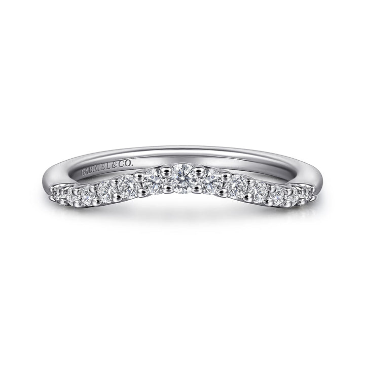 Gabriel & Co 14k White Gold Round Curved Anniversary Band - AN10964W44JJ