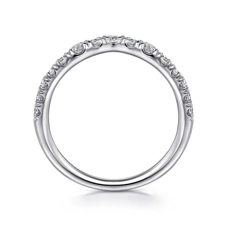 Gabriel & Co 14k White Gold Round Curved Anniversary Band - AN10969W44JJ