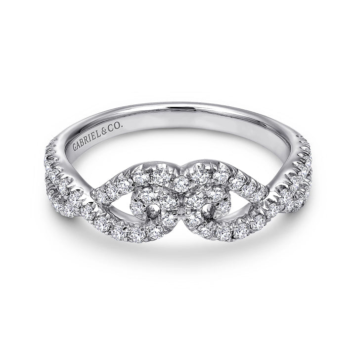 Gabriel & Co 14k White Gold Round Curved Anniversary Band - AN11008W44JJ