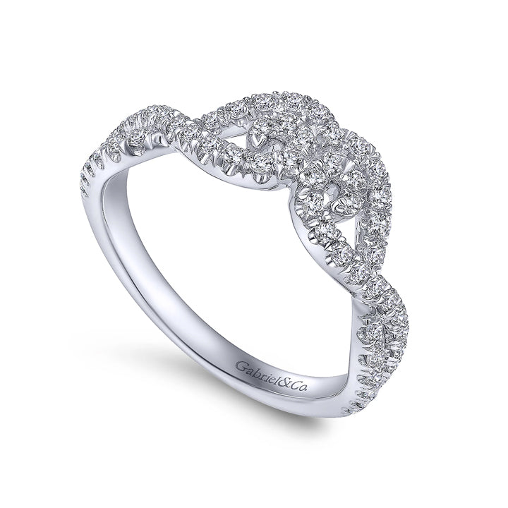 Gabriel & Co 14k White Gold Round Curved Anniversary Band - AN11008W44JJ