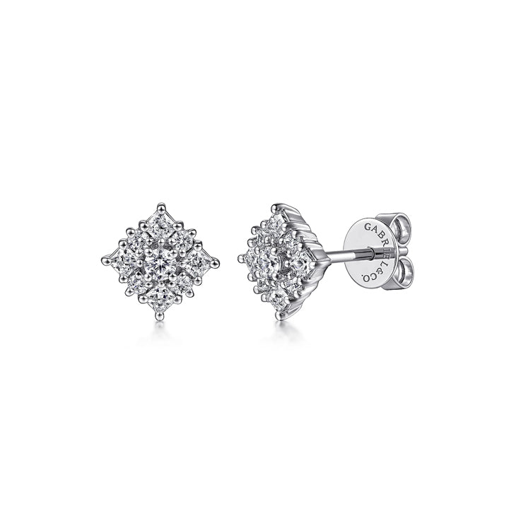 Gabriel & Co 14K White Gold Bursting Star Diamond Stud Earrings - EG14757W45JJ